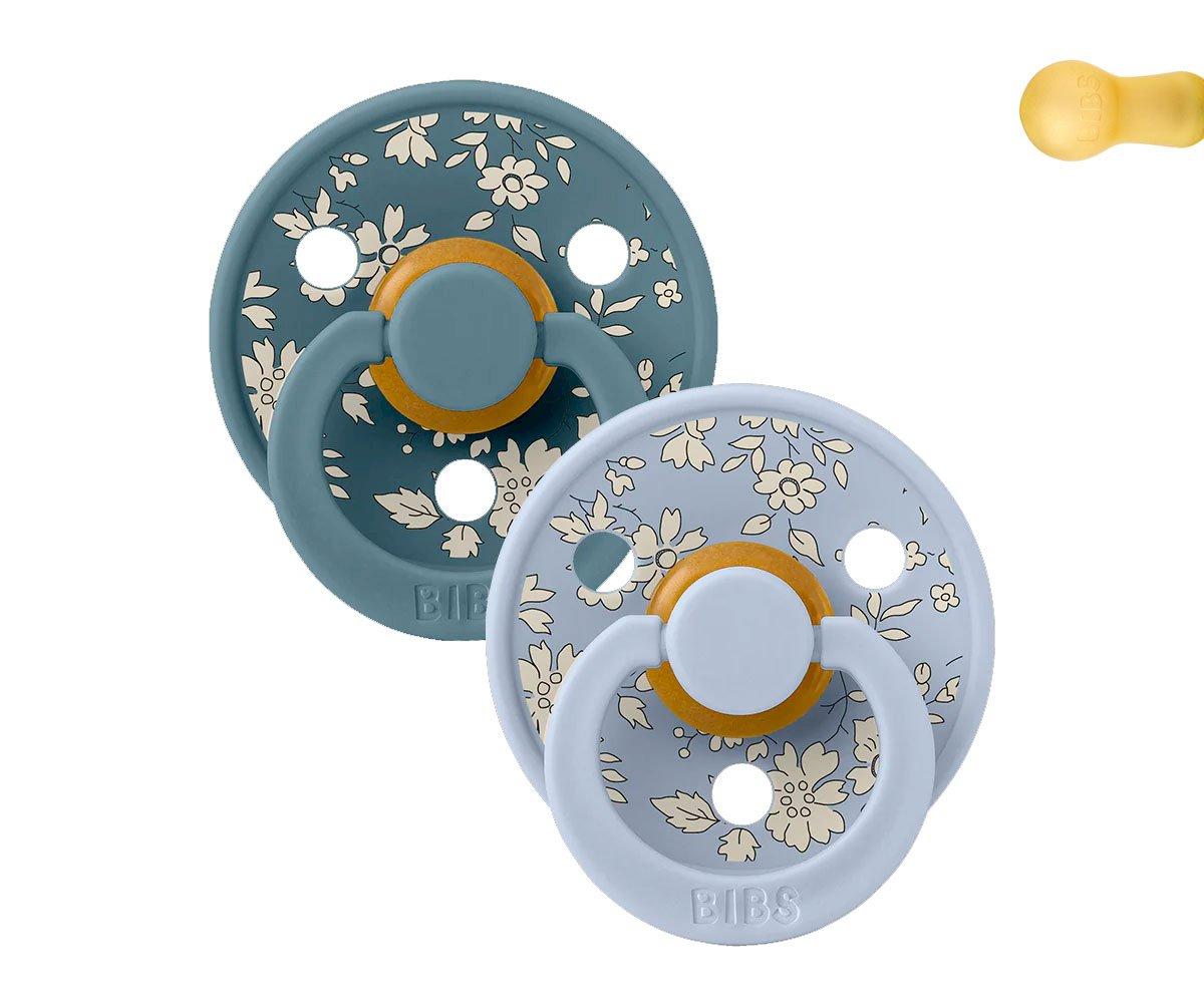 BIBS 2 Chupetes Round Liberty Capel Dusty Blue Mix - Imagen 2