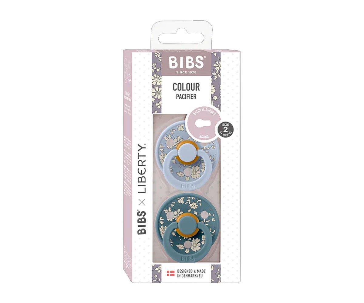 BIBS 2 Chupetes Round Liberty Capel Dusty Blue Mix - Imagen 3